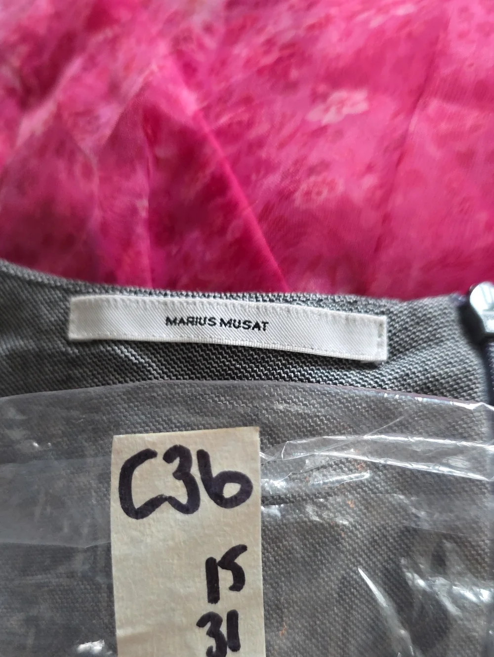 Marius Musat Designer Girls' Pink Tulle Dress with Grey Bodice & Blue Bow‎ 14/16
